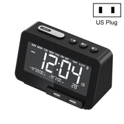 K5 Wireless Bluetooth Speaker Desktop Alarm Clock Radio, Specification: US Plug(Black)