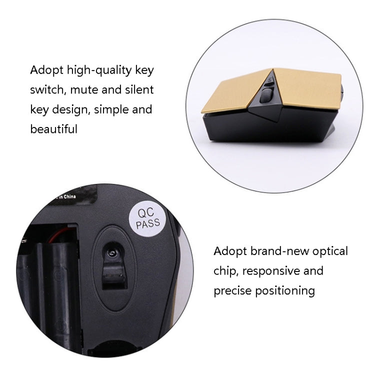 M-189 2.4GHz 6 Keys 2.4G Wireless Cool Game Mouse(Golden)