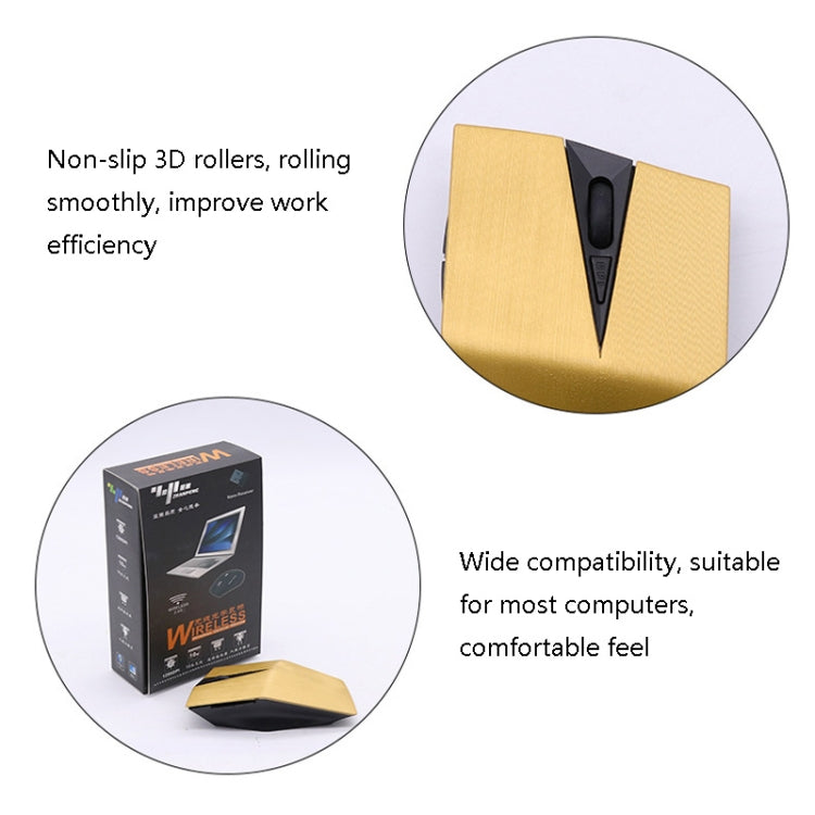 M-189 2.4GHz 6 Keys 2.4G Wireless Cool Game Mouse(Golden)