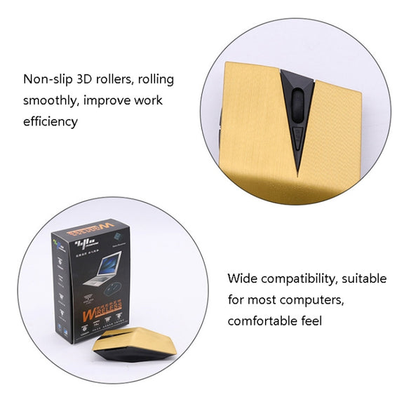 M-189 2.4GHz 6 Keys 2.4G Wireless Cool Game Mouse(Golden)