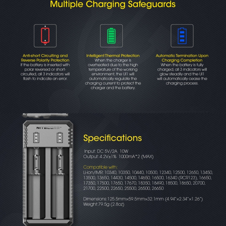 NITECORE Dual Slot Smart Charger(UI2)