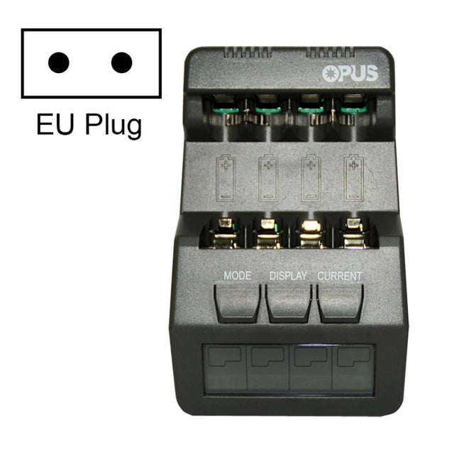 OPUS Smart Battery Charger Multifunctional Measuring Internal Resistance Backlight Charger, EU Plug, Model: BT-C700