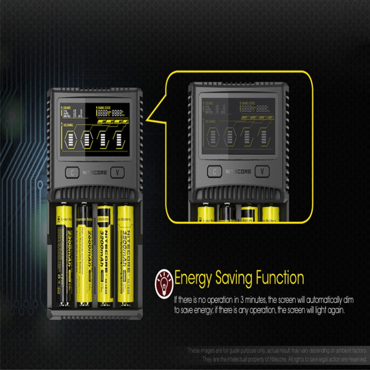 NITECORE 4-Slot Smart LCD Fast Charger, Model: SC4(EU Plug)