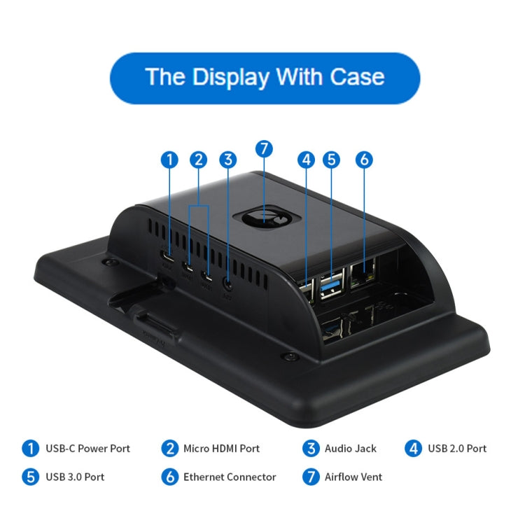 Waveshare 7 inch 800��480 IPS Capacitive Touch Display, DSI Interface, 5-Point Touch with Case