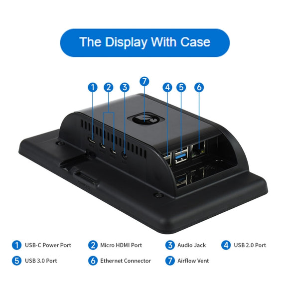 Waveshare 7 inch 800��480 IPS Capacitive Touch Display, DSI Interface, 5-Point Touch with Case