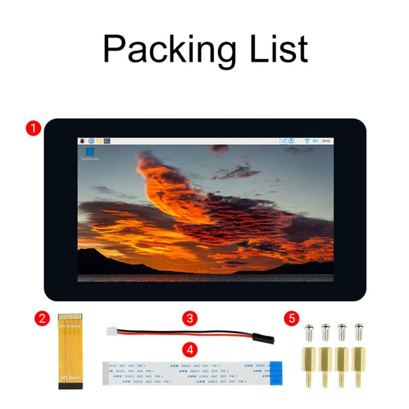 Waveshare 7 inch 800��480 IPS Capacitive Touch Display, DSI Interface, 5-Point Touch with Case