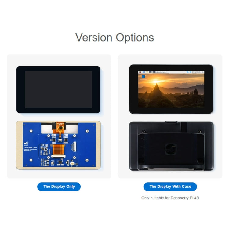 Waveshare 7 inch 800��480 IPS Capacitive Touch Display, DSI Interface, 5-Point Touch with Case