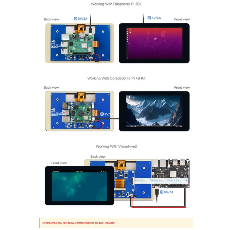 Waveshare 7 inch 800��480 IPS Capacitive Touch Display, DSI Interface, 5-Point Touch with Case