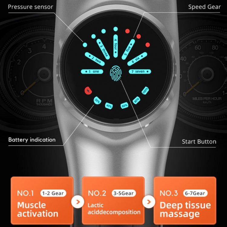 Y8-1 Fitness Massage Fascia Muscle Vibration Massager, Specification: Bright Gray(UK Plug)