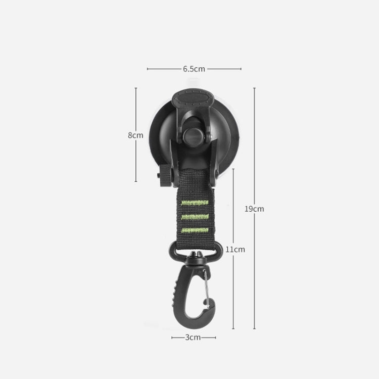 3 PCS Car Tent Suction Cup Home Users Outside Travel Portable Suction Cup Hook Round Carabiner(Green)