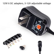C5 3-12V 12W Adjustable Voltage Regulated Switch Power Supply Power Adapter Multifunction Charger With DC Tips(EU Plug)
