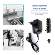 C5 3-12V 12W Adjustable Voltage Regulated Switch Power Supply Power Adapter Multifunction Charger With DC Tips(EU Plug)