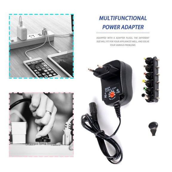 C5 3-12V 12W Adjustable Voltage Regulated Switch Power Supply Power Adapter Multifunction Charger With DC Tips(EU Plug)