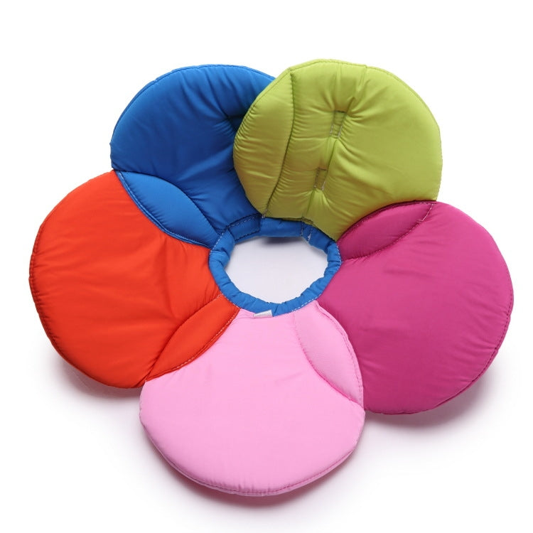 Pet Protection Collar Dog Flower Protection Collar, Specification: L(Rainbow)