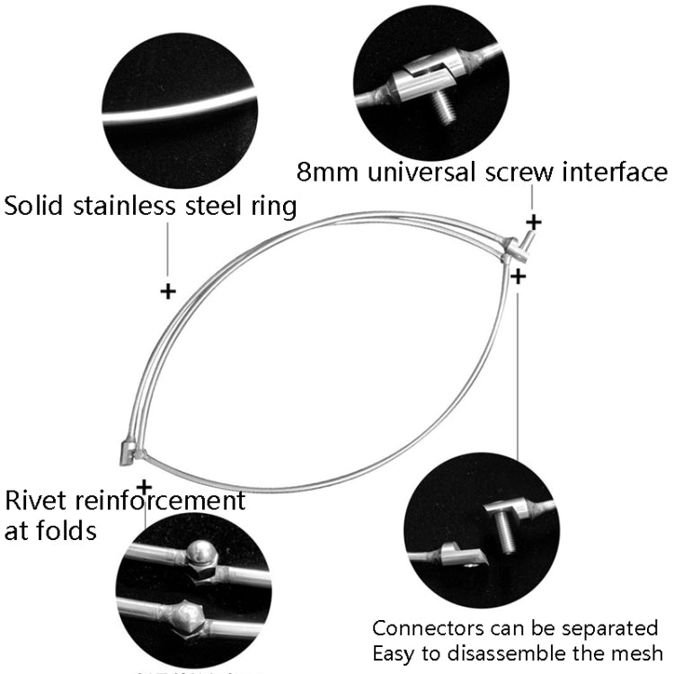Foldable Stainless Steel Dip Net Head Fishing Net, Specification: Solid 40cm Big Mesh