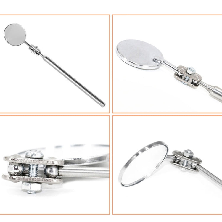 Car Repair Detection Mirror Universal Folding Telescopic Mirror Welding Chassis Inspection Mirror, Model: Silver 50mm
