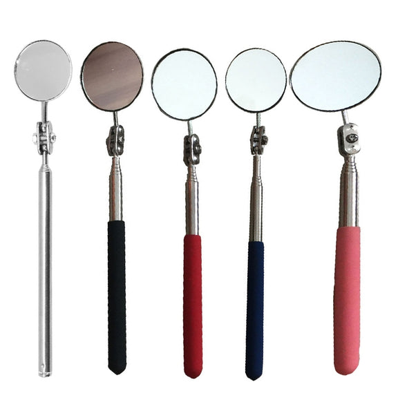 Car Repair Detection Mirror Universal Folding Telescopic Mirror Welding Chassis Inspection Mirror, Model: Pink Handle 50mm