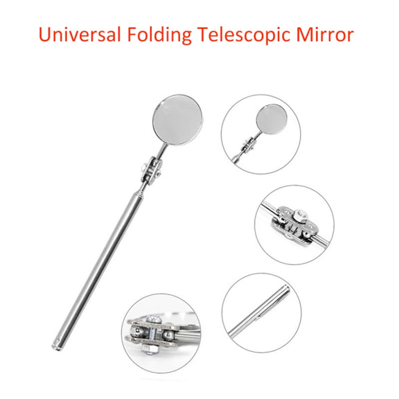 Car Repair Detection Mirror Universal Folding Telescopic Mirror Welding Chassis Inspection Mirror, Model: Pink Handle 50mm