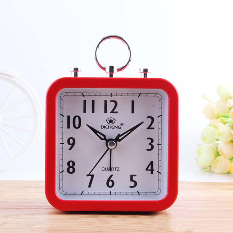 Candy Color Office Home Student Square Alarm Clock(Red)