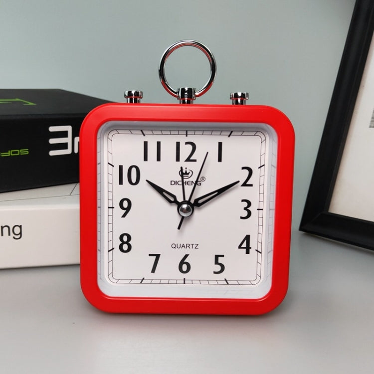 Candy Color Office Home Student Square Alarm Clock(Red)