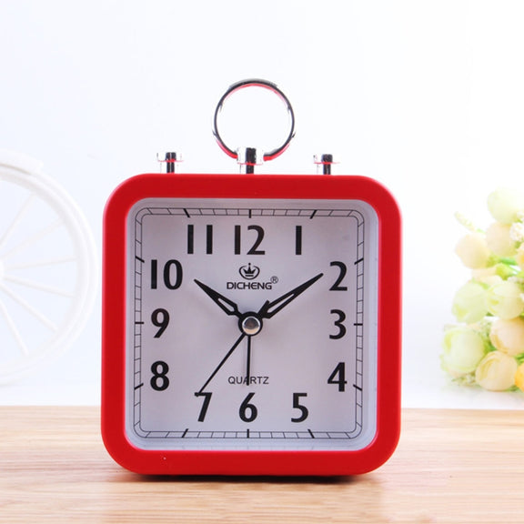 Candy Color Office Home Student Square Alarm Clock(Red)
