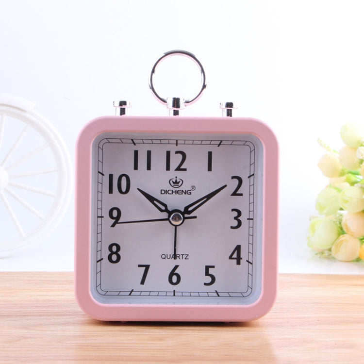 Candy Color Office Home Student Square Alarm Clock(Pink)