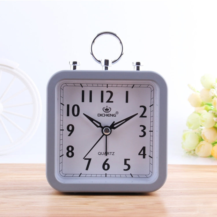 Candy Color Office Home Student Square Alarm Clock(Grey)