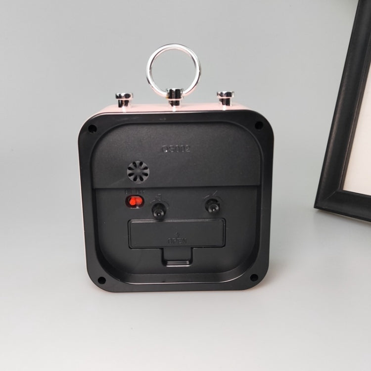 Lazy Silent Small Alarm Clock Office Home Desktop Clock(Red)