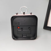Lazy Silent Small Alarm Clock Office Home Desktop Clock(Red)