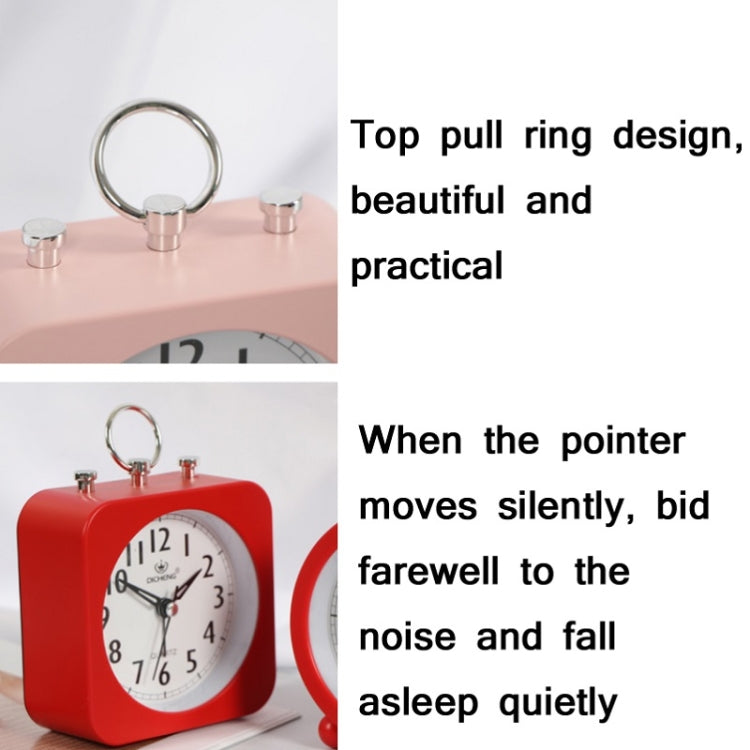 Lazy Silent Small Alarm Clock Office Home Desktop Clock(Red)