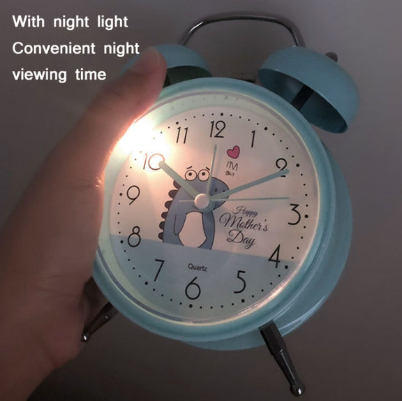 Student Cute Style Bell Alarm Clock Bedside Mute Clock With Light Specification��� Y33 3 Inch (Blue)