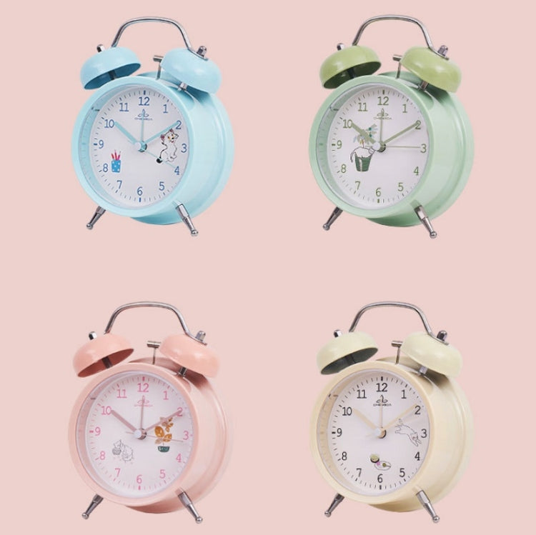 Student Cute Style Bell Alarm Clock Bedside Mute Clock With Light Specification��� Y34 3 Inch (Blue)