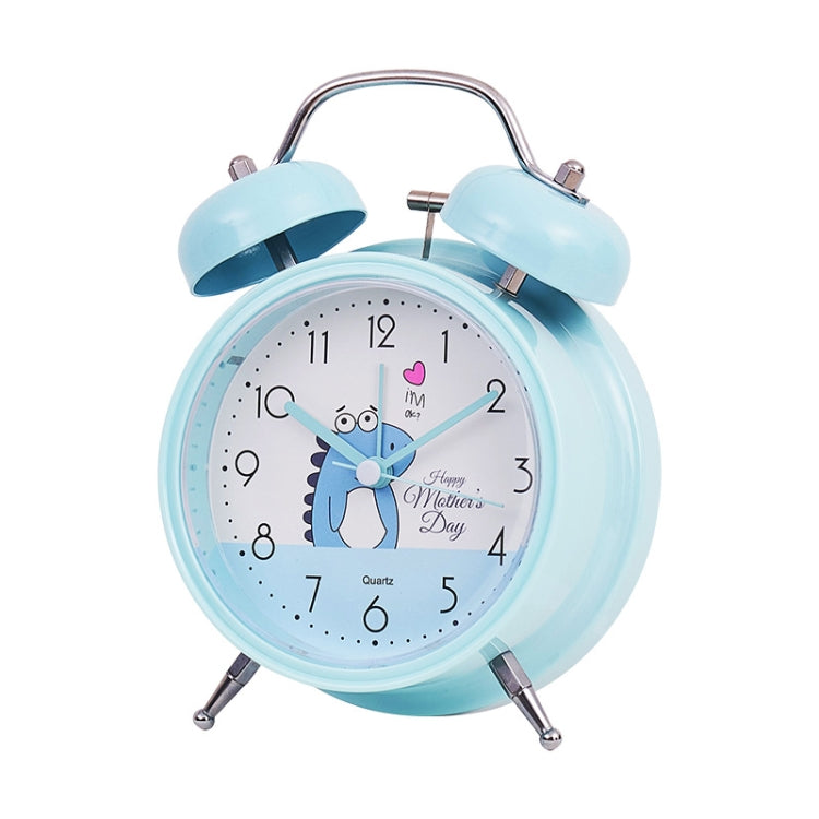 Student Cute Style Bell Alarm Clock Bedside Mute Clock With Light Specification��� Y35 4 Inch (Blue)