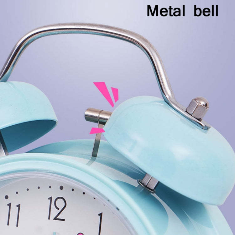 Student Cute Style Bell Alarm Clock Bedside Mute Clock With Light Specification��� Y35 4 Inch (Blue)