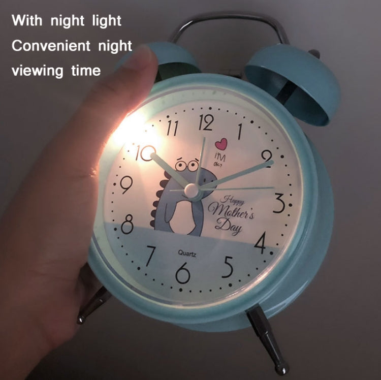 Student Cute Style Bell Alarm Clock Bedside Mute Clock With Light Specification��� Y35 4 Inch (Blue)