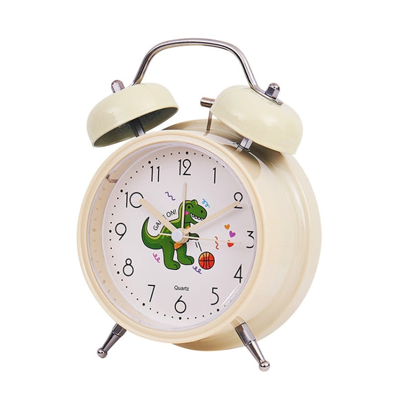 Student Cute Style Bell Alarm Clock Bedside Mute Clock With Light Specification��� Y35 4 Inch (Beige)