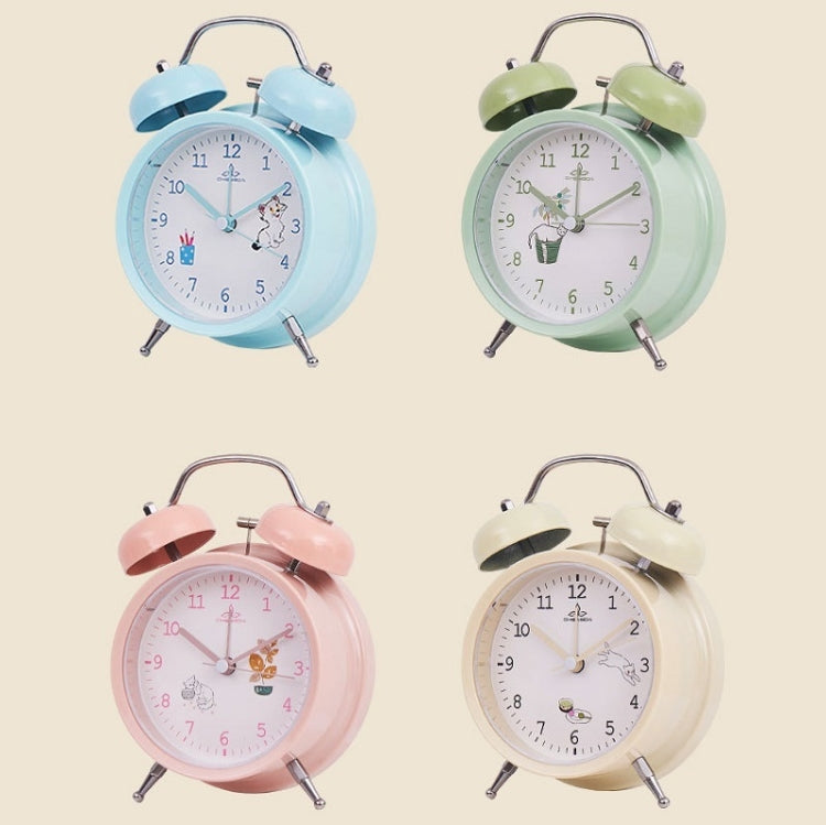 Student Cute Style Bell Alarm Clock Bedside Mute Clock With Light Specification��� Y36 4 Inch (Beige)