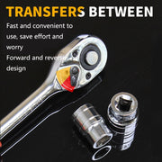 CY-0028 12 PCS/Set Auto Repair Tool Ratchet Quick Socket Wrench Hardware Box Combination, Model: 3/8 Middle Fly