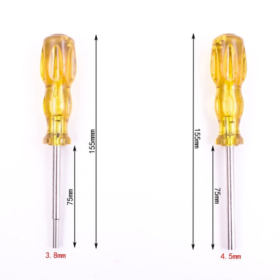 4 PCS Disassembly Tool Screwdriver Sleeve Applicable For Nintendo N64 / SFC / GB / NES / NGC(Orange Yellow 3.8mm)