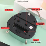 Student Metal Retro Digital Alarm Clock With Light(Black)