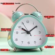 Student Metal Retro Digital Alarm Clock With Light(Black)