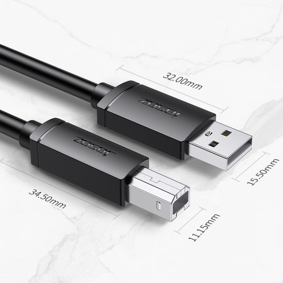 3 PCS Jasoz USB Printing Data Cable Oxygen-Free Copper Core, Cable Length: 5m