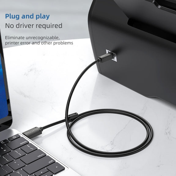 3 PCS Jasoz USB Printing Data Cable Oxygen-Free Copper Core, Cable Length: 8m
