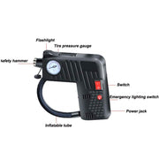 YX-301 12V Multi-Function Car Electric Portable Hand-Held Inflatable Pump(Green)