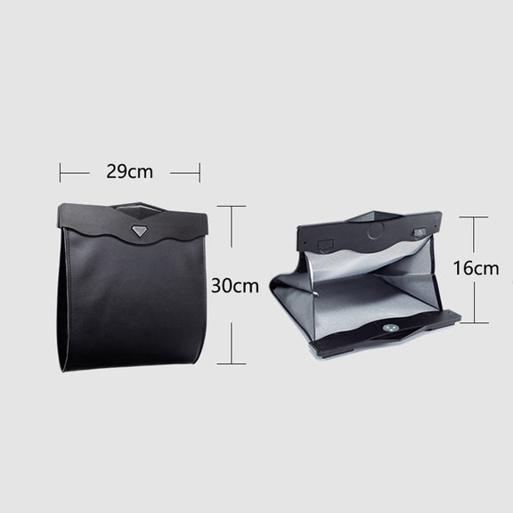 Car Trash Can Car Chair Back Hanging Storage Box Hidden Folding Storage Bag With LED Light(Red)