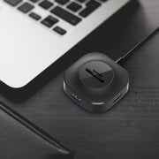H25-3.0 3 x USB Port + TF/SD Card Reader Computer Notebook High-Speed Hub Splitter