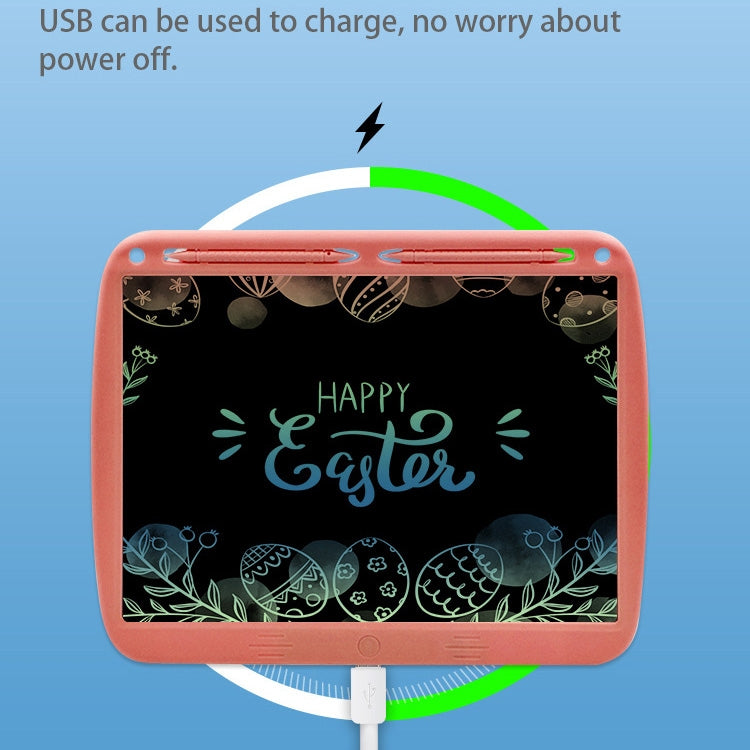 15inch Charging Tablet Doodle Message Double Writing Board LCD Children Drawing Board, Specification: Monochrome Lines (Blue)