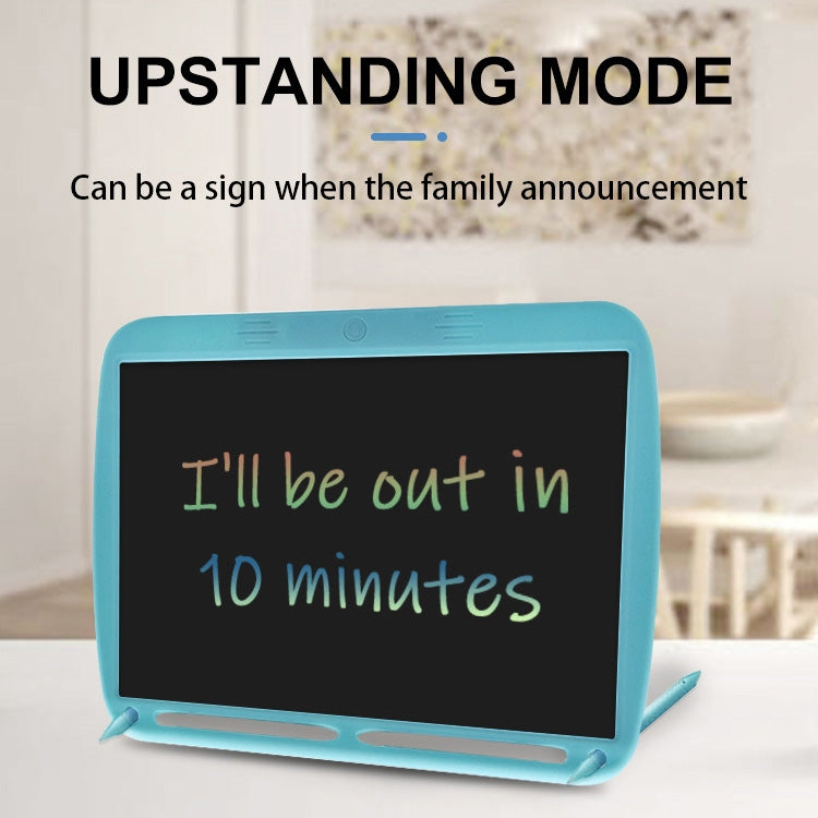 15inch Charging Tablet Doodle Message Double Writing Board LCD Children Drawing Board, Specification: Monochrome Lines (Blue)