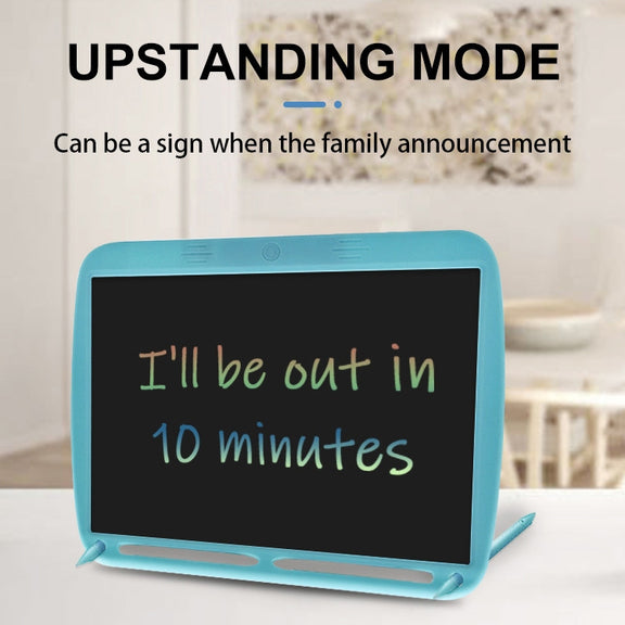 15inch Charging Tablet Doodle Message Double Writing Board LCD Children Drawing Board, Specification: Monochrome Lines (Blue)