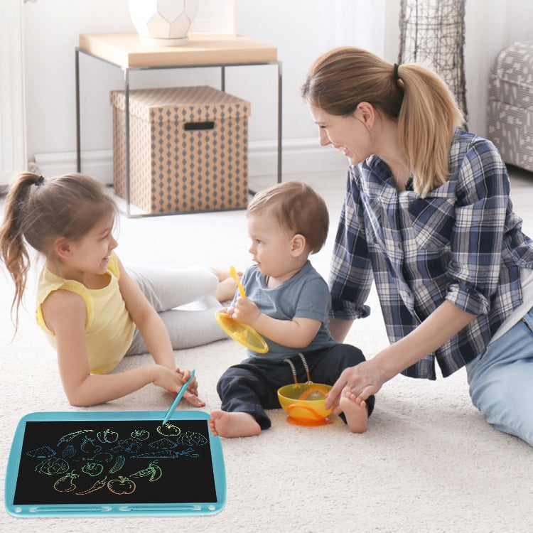 15inch Charging Tablet Doodle Message Double Writing Board LCD Children Drawing Board, Specification: Monochrome Lines (Blue)